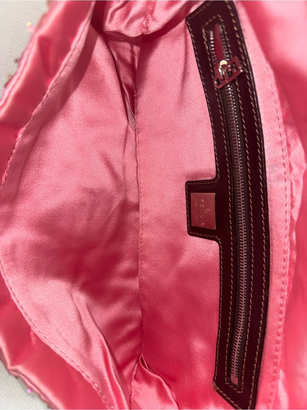 FENDI Vintage Pink Mother of Pearl Baguette Shoulder Bag - Picture 12 of 12